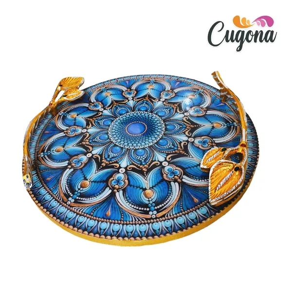 Round_Resin_Serving_Tray_with_Golden_Metal_Handles_12_inch__Tray_Decor_Kitchen_&_Dining,_Wooden_Tray_for_Serving-_Organizing,_Ideal_for_Tea_&_Fruits_-_Round_Multipurpose_Tray_Serving_Platter_Platter