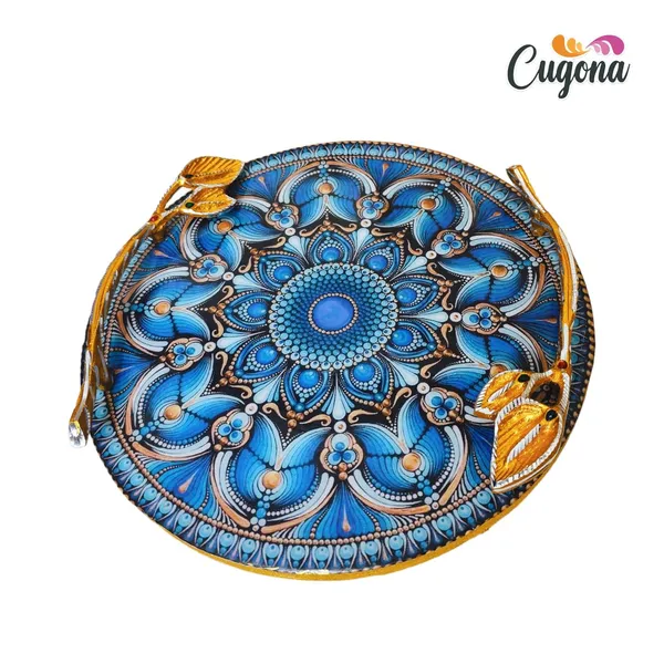 Round_Resin_Serving_Tray_with_Golden_Metal_Handles_12_inch__Tray_Decor_Kitchen_&_Dining,_Wooden_Tray_for_Serving-_Organizing,_Ideal_for_Tea_&_Fruits_-_Round_Multipurpose_Tray_Serving_Platter_Platter