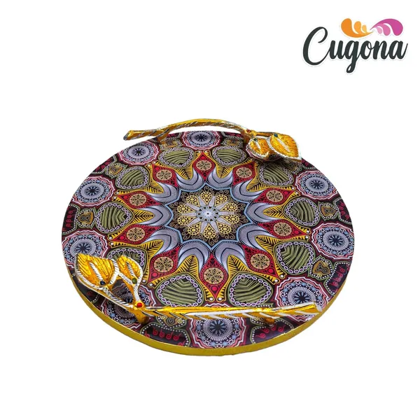 Round_Wooden_Serving_Tray_with_Metal_Handles_12_inch__Tray_Decor_Kitchen_&_Dining,_Wooden_Tray_for_Serving-_Organizing,_Ideal_for_Tea_&_Fruits_-_Round_Multipurpose_Resin_Tray_Serving_Platter_Platter