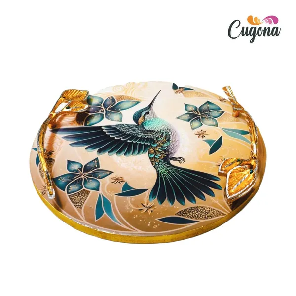 Round_Resin_Serving_Tray_with_Golden_Metal_Handles_12_inch-_Multipurpose_Tray_with_Coasters_Set_of_4__Decorative_Kitchen_&_Dining_Trey,_Wooden_Tray_for_Serving_&_Tray_with_Coasters