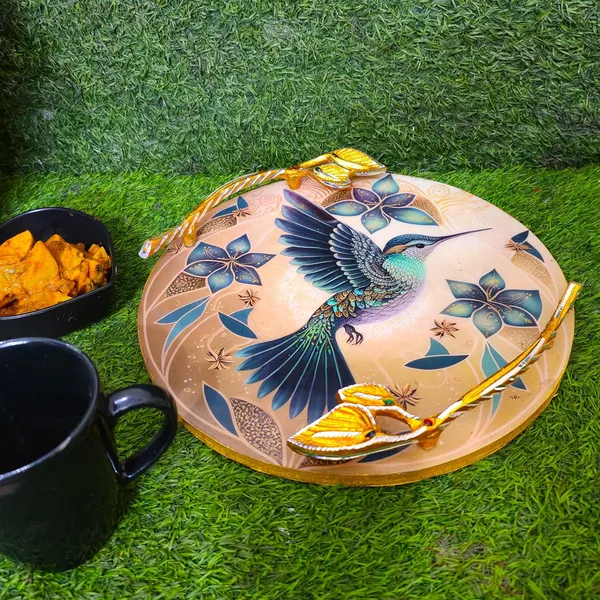 Round_Resin_Serving_Tray_with_Golden_Metal_Handles__Decorative_Kitchen_&_Dining_Tray,_Wooden_Tray_for_Serving_&_Organizing,_Ideal_for_Tea_&_Fruits_-_Round_Multipurpose_Tray_Serving_Platter_Platter
