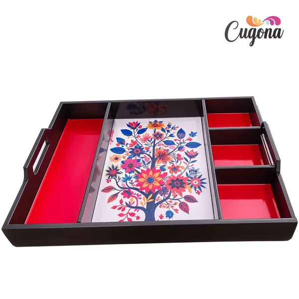 Wooden_Serving_Tray_(5_Compartments,_16x12_inches)_partition_Tray,_Enamel_Coated,_Transitional_Style_Kitchen_Organizer_&_Decorative_Piece_Wooden_partition_Tray_for_Home_Kitchen_Decor