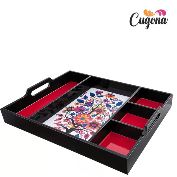 Wooden_Serving_Tray_(5_Compartments,_16x12_inches)_partition_Tray,_Enamel_Coated,_Transitional_Style_Kitchen_Organizer_&_Decorative_Piece_Wooden_partition_Tray_for_Home_Kitchen_Decor