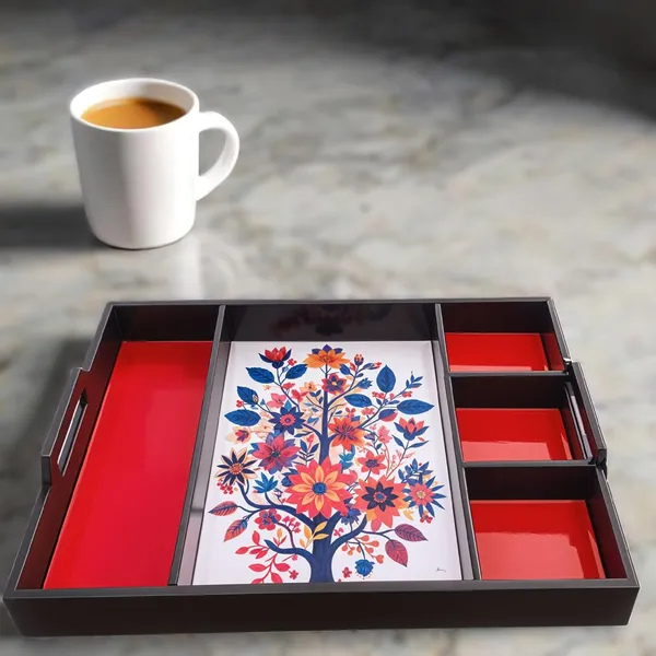 Wooden_Serving_Tray_(5_Compartments,_16x12_inches)_partition_Tray,_Enamel_Coated,_Transitional_Style_Kitchen_Organizer_&_Decorative_Piece_Wooden_partition_Tray_for_Home_Kitchen_Decor