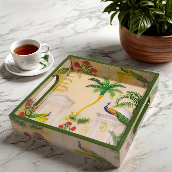 Wooden_Serving_Tray_with_Epoxy_Resin_Coating_-_8x8_Inch_Square_Tray,_Glossy_Finish,_Lightweight_Multipurpose_for_Serving,_Organizing_|_Serving_Tray_for_Dining_Table_Perfect_for_Organizing_oociasion.