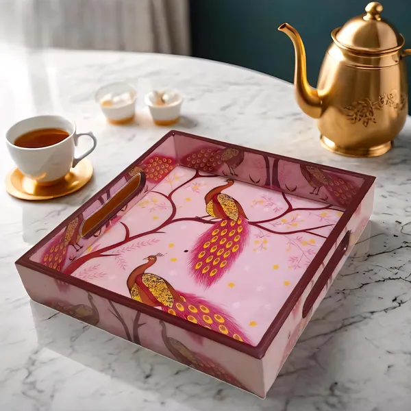 Wooden_Serving_Tray_with_Epoxy_Resin_Coating_-_8x8_Inch_Square,_Glossy_Wooden_Tray,_Multipurpose_for_Trey_for_Decoration,_Organizing_|_Serving_Tray_Woodan_for_Kitchen_Organizer_for_Home.
