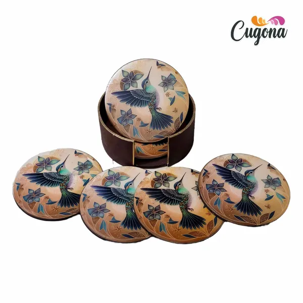 Wooden_Coaster_Set_of_6_with_Holder_-_Round,_Glossy,_Glass-Like_Shine_Epoxy_Resin_Finish,_Tabletop_for_Home,_Kitchen,_Office,_and_Gifting_Wooden_Tea_Coaster_Set_|_Glass_Coaster_(Peacock)