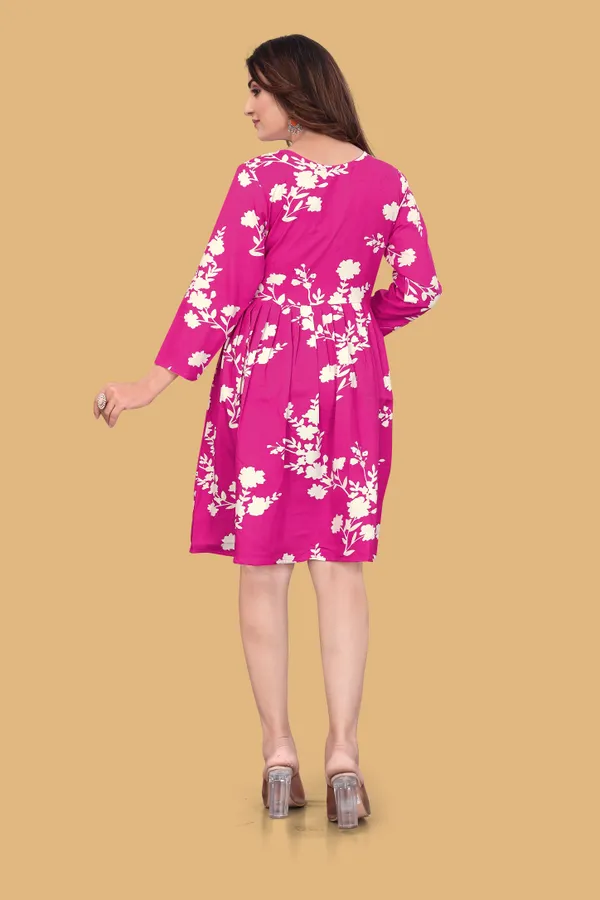 Pink_Floral_Printed_A-Line_Puff_Sleeves_Mini_Dress_|_For_Women