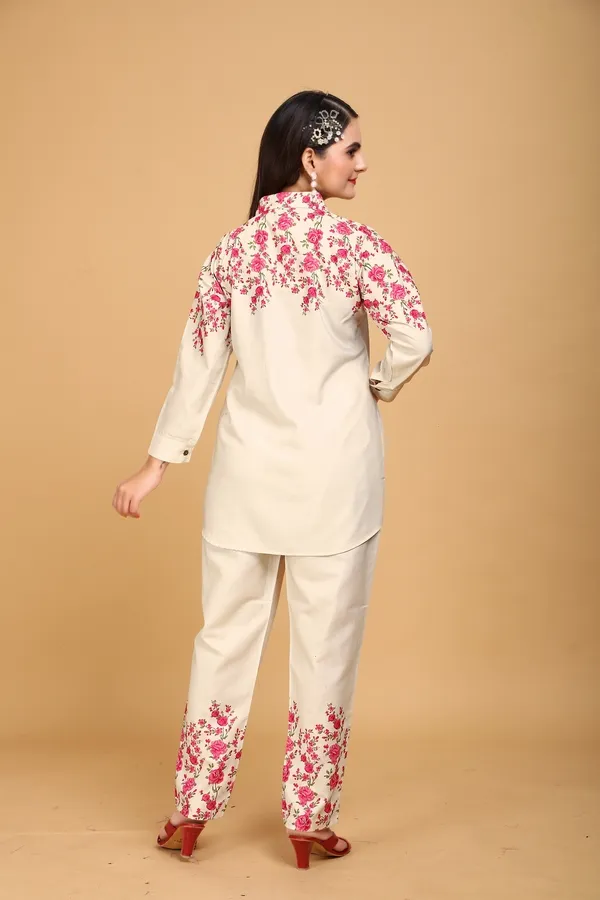 Off_White_Floral_Printed_Rayon_Kurta_and_Pant_Co-ord_Set_|_For_Women