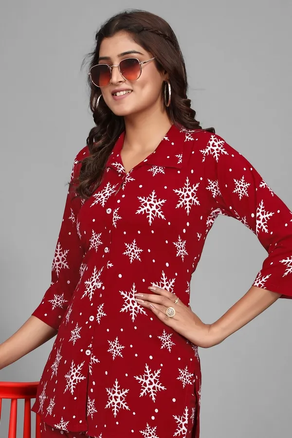 Red_Geometrical_Printed_Rayon_Kurta_and_Pant_Co-ord_Set_|_For_Women