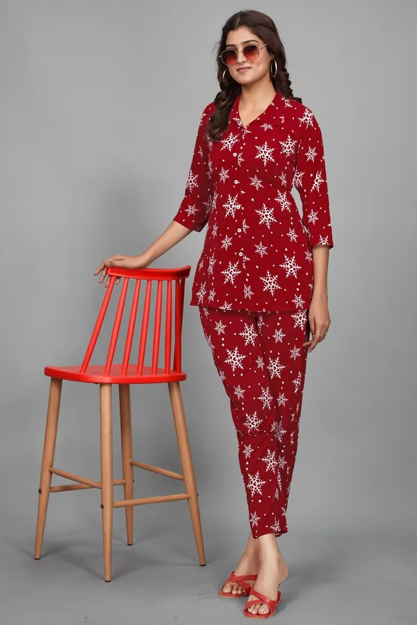 Red_Geometrical_Printed_Rayon_Kurta_and_Pant_Co-ord_Set_|_For_Women