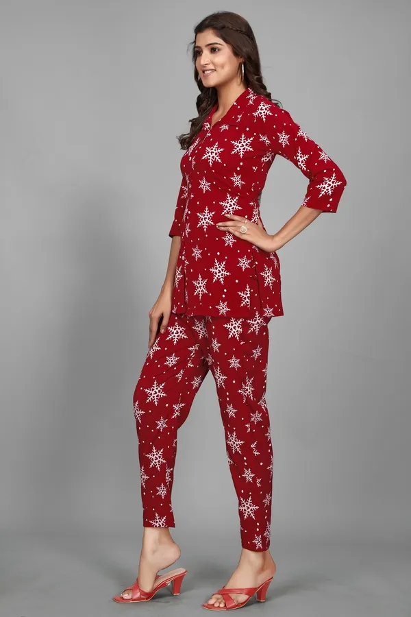 Red_Geometrical_Printed_Rayon_Kurta_and_Pant_Co-ord_Set_|_For_Women
