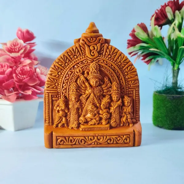 Brown_Terracotta_Clay_Durga_Idol_For_Indoor
