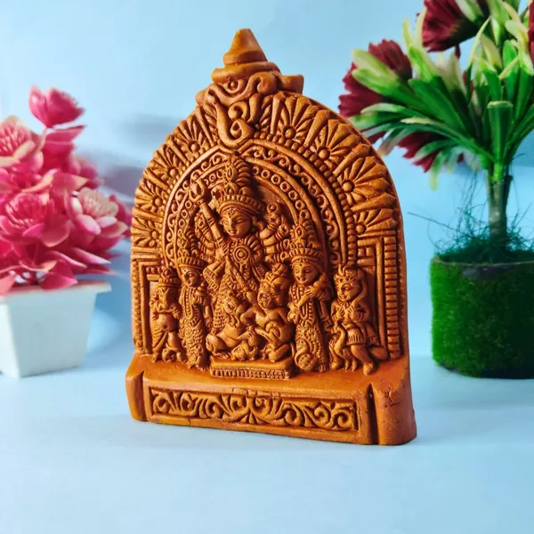 Brown_Terracotta_Clay_Durga_Idol_For_Indoor