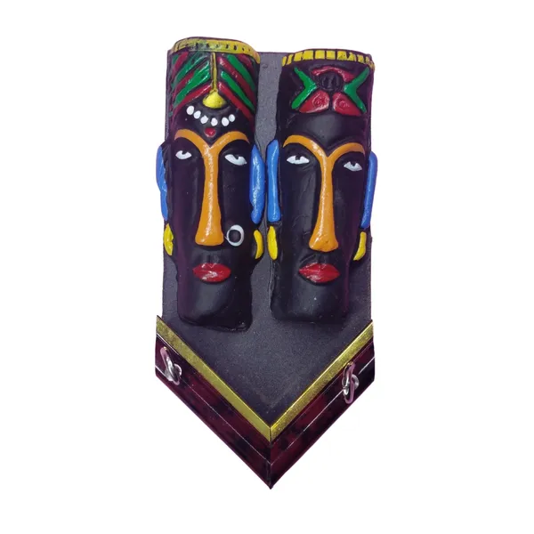 Black_And_Yellow_Wood_Wall_Mask_For_Indoor