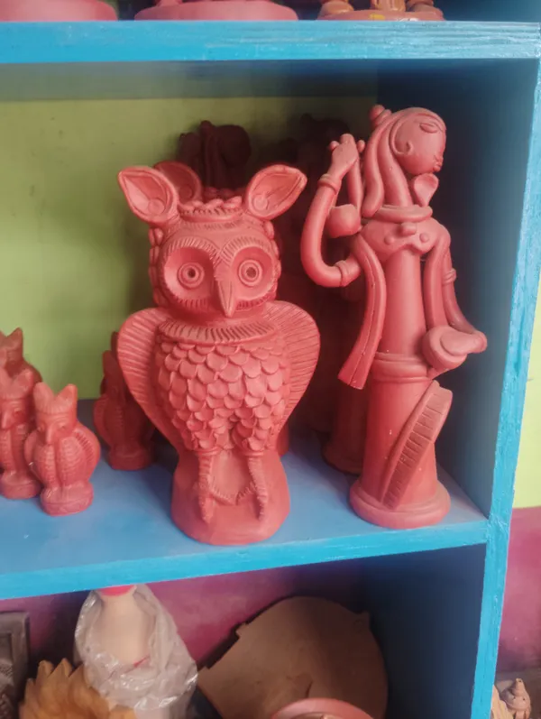 Brownish_Red_Terracotta_Clay_Painted_Clay_Figurine_Set_For_Indoor
