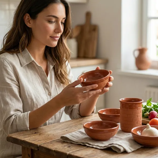 Brown_Terracotta_Clay_Clay_Dinner_Set_For_Indoor