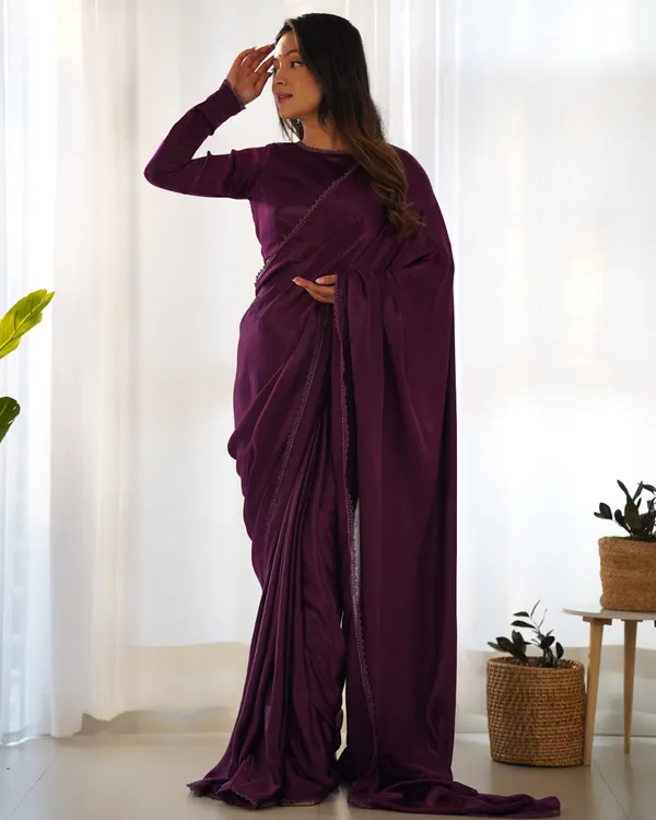 Ready_To_Wear_Predrapped_Reay_To_Wear_Saree_With_Full_Sttiched_Blouse_Premium_Marble_Velvet_Fabric
