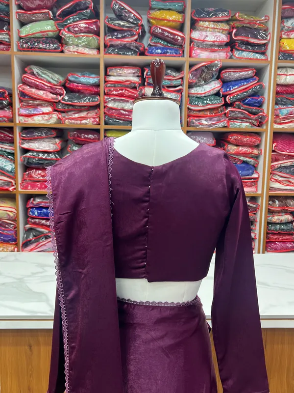 Ready_To_Wear_Predrapped_Reay_To_Wear_Saree_With_Full_Sttiched_Blouse_Premium_Marble_Velvet_Fabric