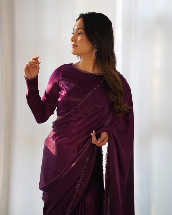 Ready_To_Wear_Predrapped_Reay_To_Wear_Saree_With_Full_Sttiched_Blouse_Premium_Marble_Velvet_Fabric