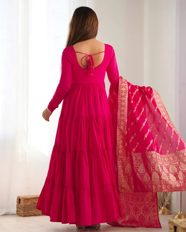 Pink_Heavy_Pure_Romansilk_Chanderi_Anarkali_For_Women_Fully_Stitched