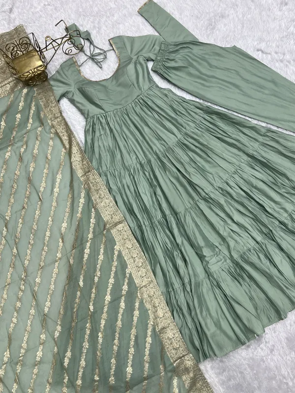 Pista_Heavy_Pure_Romansilk_Chanderi_Anarkali_For_Women_Fully_Stitched
