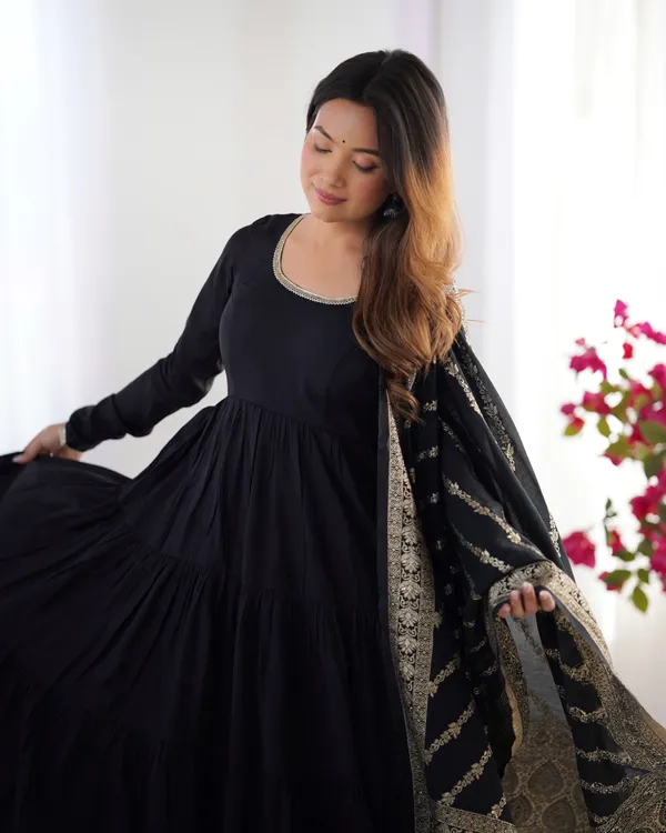 Black_Heavy_Pure_Romansilk_Chanderi_Anarkali_For_Women_Fully_Stitched