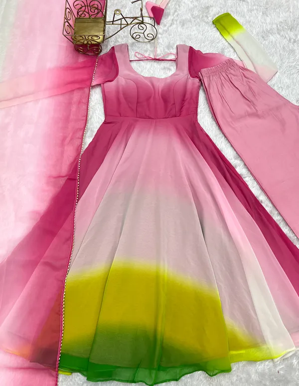 Light_Pink_Heavy_Pure_Soft_Fox_Georgette_Kurti_Set_For_Women_Fully_Stitched