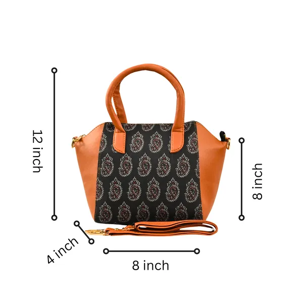 Black_&_Brown_Canvas_Shoulder_Bag_For_Women
