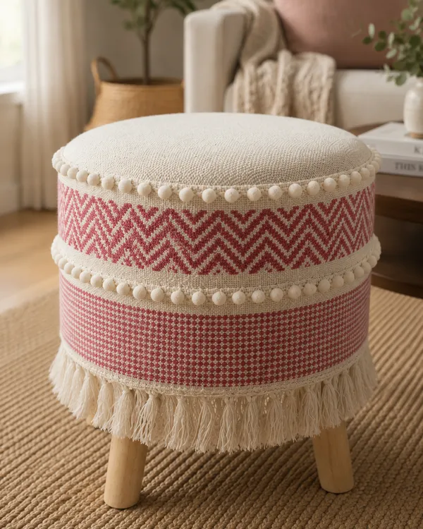 Pink_Boho_Handwoven_Ottoman_Stool_with_Pom-Pom_Detailing