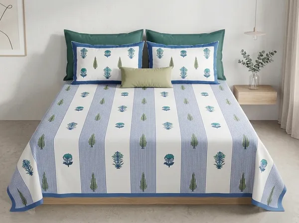 Bagh-e-Neel_Pure_Cotton_Stripes_Bedsheet_Set_-_with_2_Pillow_Covers