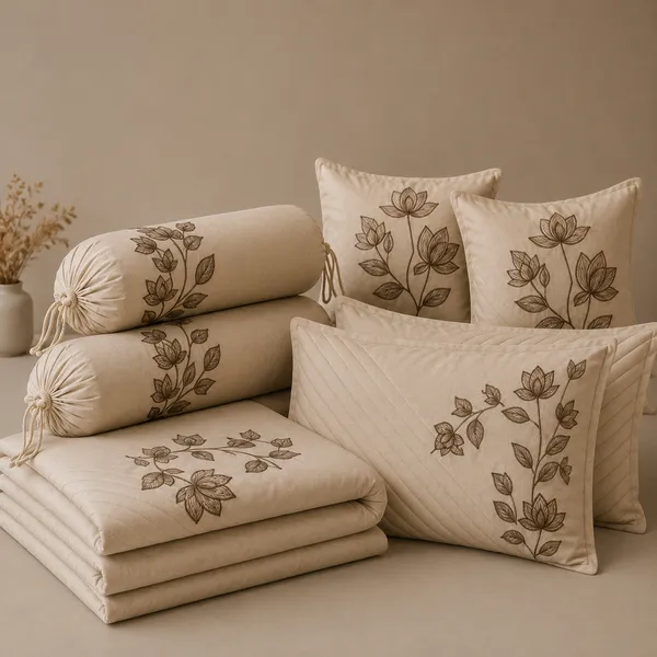 Beige_Floral_Lotus_Embroidery_Bedsheet_Set_-_Pack_of_7_pieces