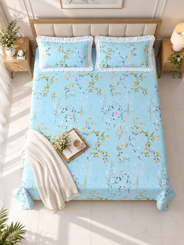 Blue_Botanical_Bedsheet_Set_-_with_Lace_Detailing
