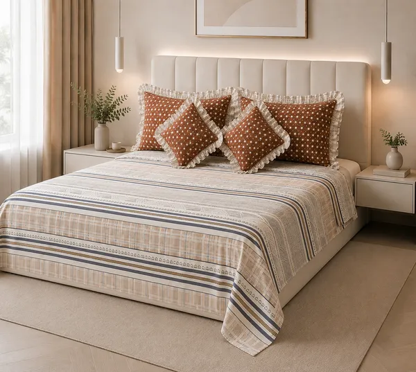Brown_Cinnamon_Stripes_Bedsheet_set_-_with_beautiful_Frills