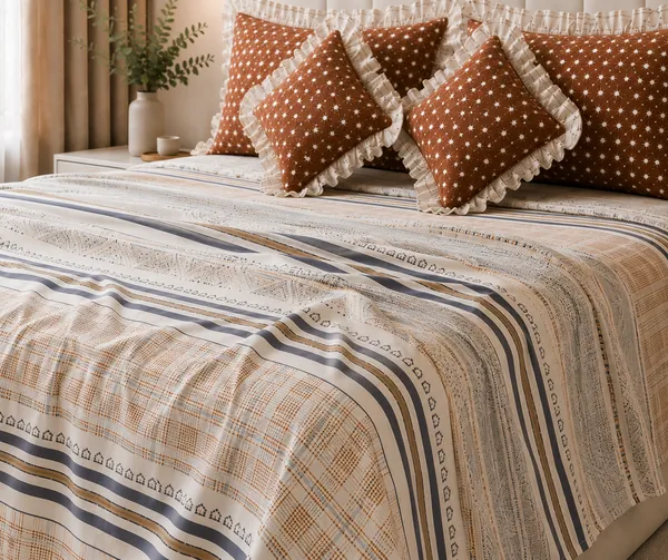 Brown_Cinnamon_Stripes_Bedsheet_set_-_with_beautiful_Frills