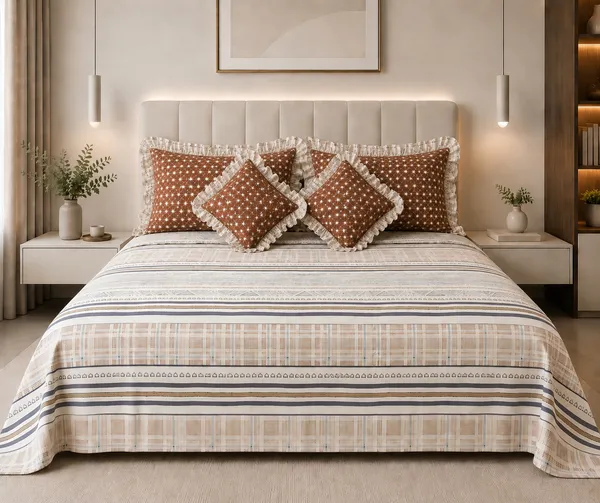 Brown_Cinnamon_Stripes_Bedsheet_set_-_with_beautiful_Frills