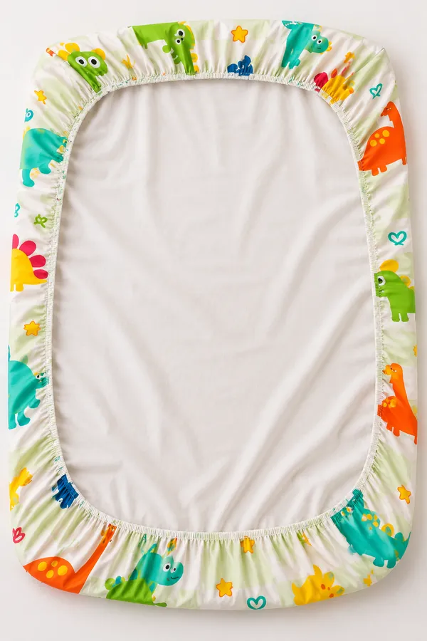 Dino_Play_Mint_Green_Kids_Fitted_Bedsheet