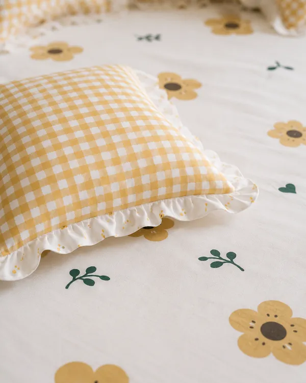 Golden_Sunshine_Mustard_Floral_Frills_Bedsheet_Set_-_with_2_Cushions