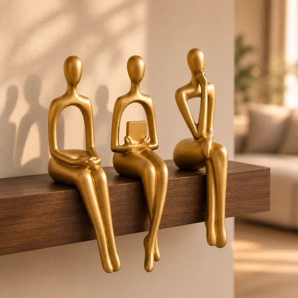 Antique_Gold_Thinker_Girl_Figurine_|_Set_of_3_|_Home_Decor