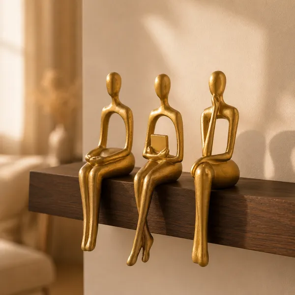 Antique_Gold_Thinker_Girl_Figurine_|_Set_of_3_|_Home_Decor