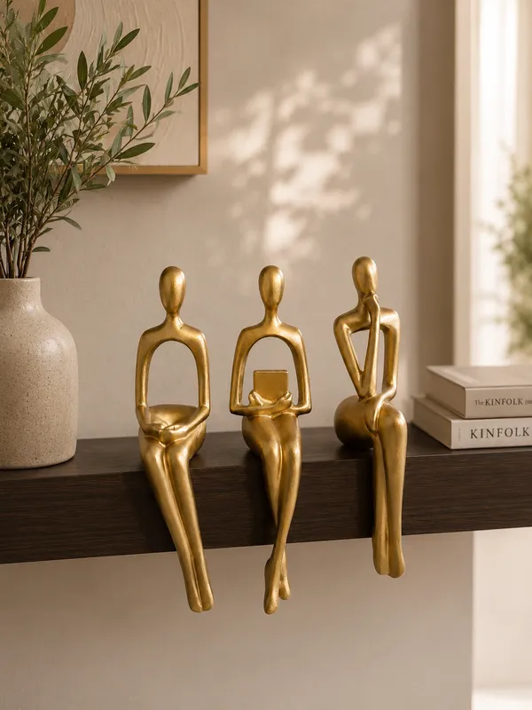 Antique_Gold_Thinker_Girl_Figurine_|_Set_of_3_|_Home_Decor