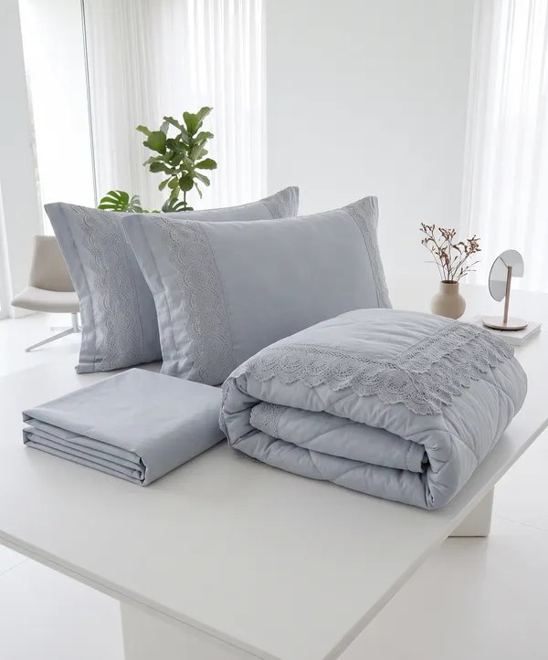 Grey_Macaron_4_piece_Comforter_Set_-_The_Heirloom_Lace_Collection