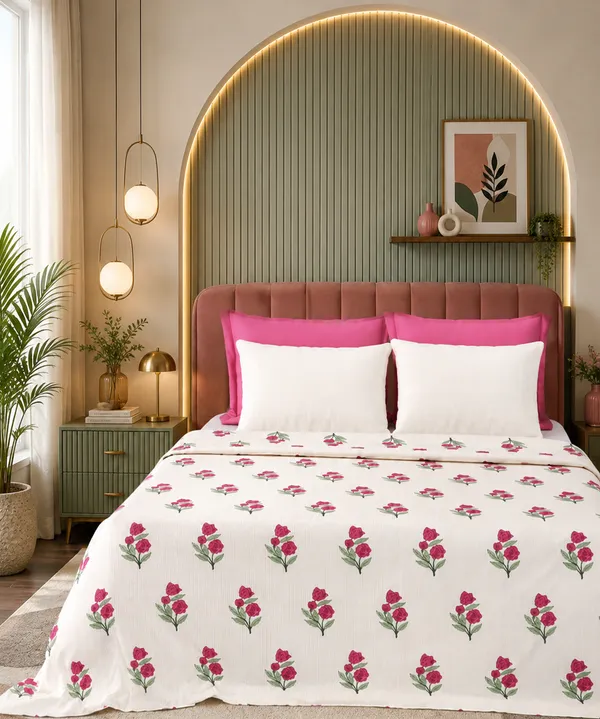 Gulab_Gulzar_–_Pink_Rose_Floral_Bedsheet_Set_-_with_2_Pillow_Covers