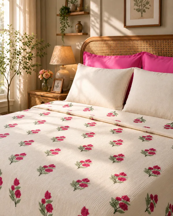 Gulab_Gulzar_–_Pink_Rose_Floral_Bedsheet_Set_-_with_2_Pillow_Covers