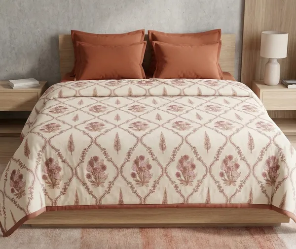 Rust_Blossom_Jaal_Pure_Cotton_Reversible_Dohar