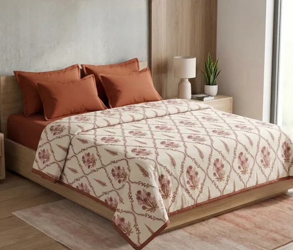 Rust_Blossom_Jaal_Pure_Cotton_Reversible_Dohar