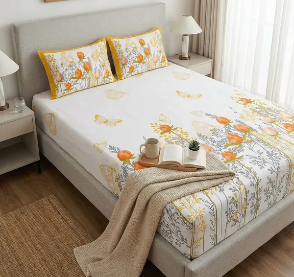 Marigold_Bloom_Pure_Cotton_Super_King_size_Bedsheet_Set