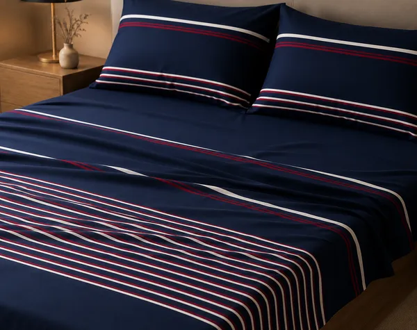 Midnight_Blue_Stripes_300_TC_Pure_Cotton_Bedsheet_Set