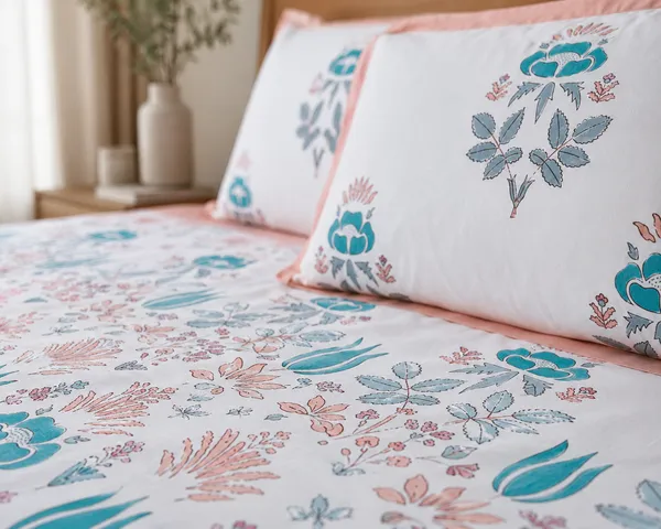 Pastel_Pink_&_Aqua_Handblock_Print_Pure_cotton_Bedsheet_Set