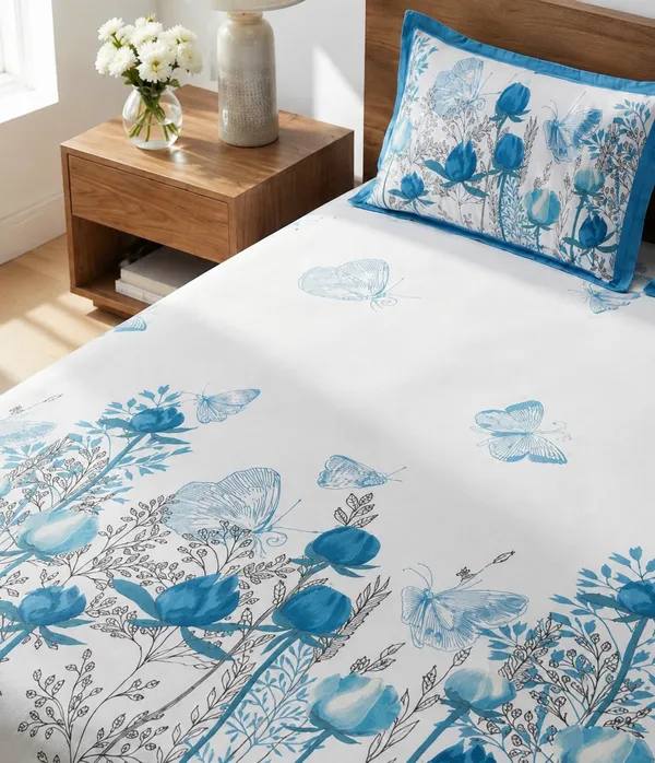 Butterfly_Bloom_Blue_Pure_Cotton_Bedsheet_-_with_2_Pillow_Covers